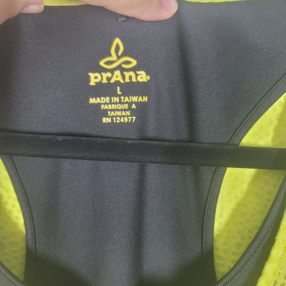 Prana Mika Workout Top Size L Double Layer Tank Racerback Sleeveless Bubble Hem - Picture 4 of 7